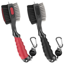 THIODOON Confezione da 2 Spazzole per Mazze da Golf e Pulitore per Scanalature con Portachiavi Magnetico, Testina di Spazzola da Golf di Grandi D