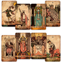 Conjunto de tarot clsico Crafterian - 78 cartas clsicas de bordes dorados con gua - Perfecto para principiantes - Deck de luz elegante y manua