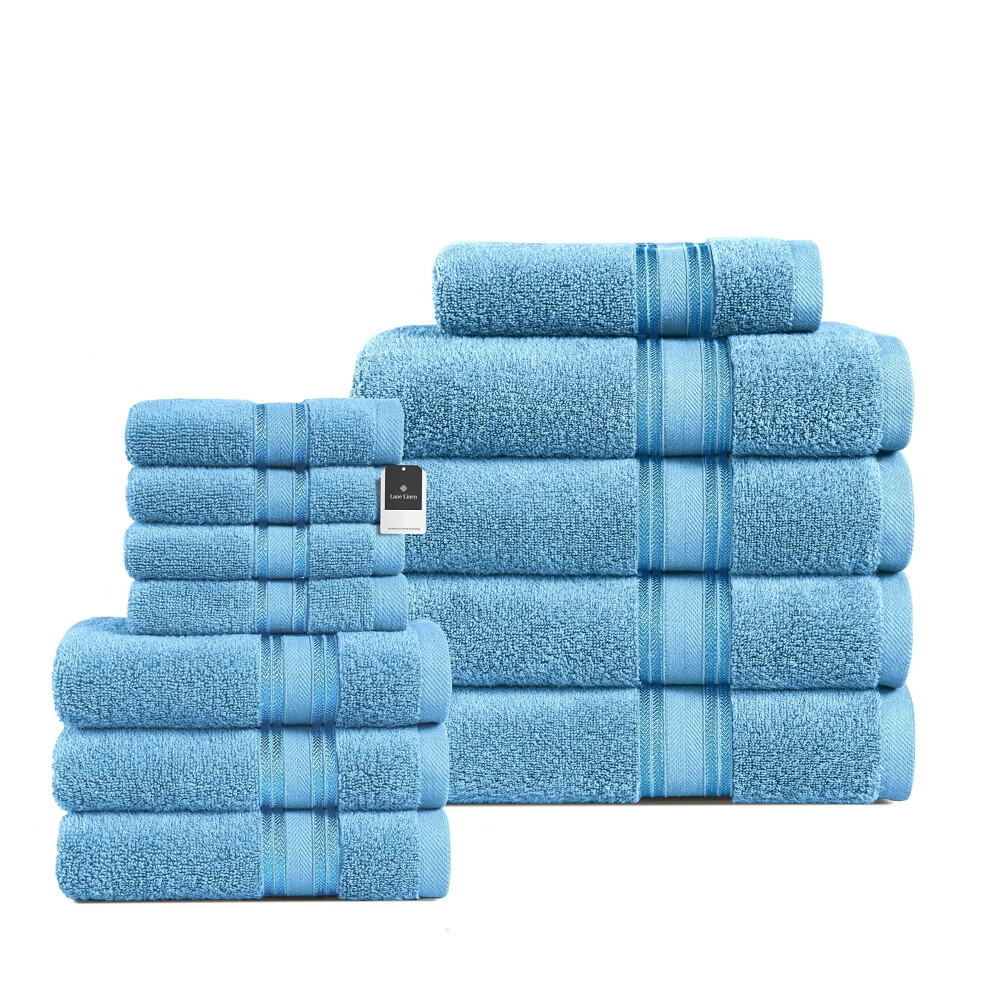 LANE LINEN Luxury Bath Towels Set - 12 Piece Set  100% Cotton Bathroom Towels  Zero Twist  Quick Dry Shower Towel  Absorbent Bath Towel  Super Soft  4-image-OPC-PFM9GGG-NEW