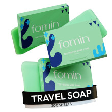 FOMIN - Antibacterial Paper Soap Sheets for Hand Washing - (300 Sheets) Tea Tree Portable Travel Soap Sheets Dissolvable Camping Mini Soap Port