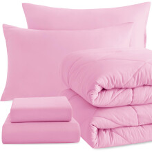 NTBAY Twin dekbedovertrekset met lakens 5-delig zacht en ademend Twin beddengoedset Twin Bed in a Bag Dons alternatieve dekbedovertrekset effen kleur
