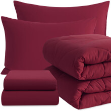 NTBAY Twin dekbedovertrekset met lakens 5-delig zacht en ademend Twin beddengoedset Twin Bed in a Bag Dons alternatieve dekbedovertrekset effen kleur