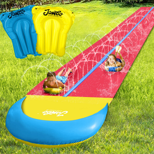 Zomer Glijbaan Voor In De Tuin Vanaf 5 Jaar Wahu Backyard Splash & Snake, Waterspel Voor Kinderen Vanaf 6 Jaar, Waterslang Voor In De Tuin 7.5 Meter Waterglijbaan