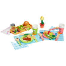 Bluey - Diner avec un ensemble de jouets en bois de 32 pieces avec des ustensiles d'asperges magiques et plus parfait pour le jeu de rle et le p