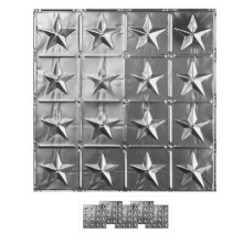 American Tin Ceilings 5-Pack Kit Nail-Up Metal Tiles Pattern #36 Americana Star Nail-Up in Brushed Satin Nickel Finish: 24 x 24 | Genuine Tin | Made i