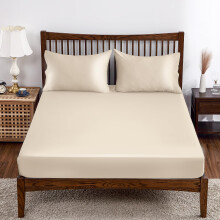 100% Bamboo Viscose Fitted Sheet California King Size Fitted Sheet Only 400 Thread Count Beige 8- 16 Deep Pocket Super Soft Bottom Sheet Comfortabl