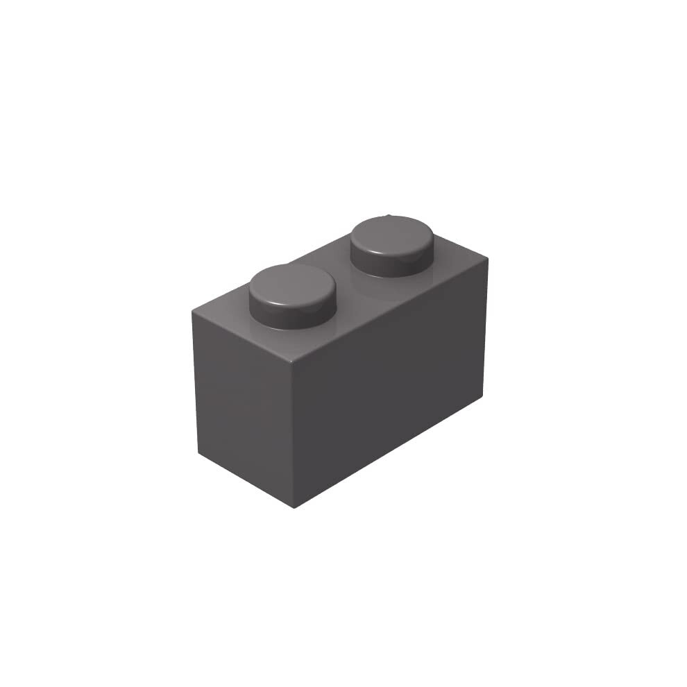 Plwooyur Dark/Gray Classic Brick Block Bulk Bricks 1X2 Building Bricks Flat 100 Piece Compatible With Lego Parts And Pieces: 1X2 Brickscolor: