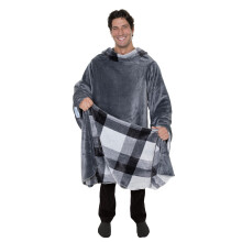 Snuggie Reversible - Originl, jak je videt na TV Nositeln deka s rukvy - Prjemn tepl a mekk sametov - Velk funkcn deka s kapsami Velikost p