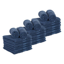 Casa Lino 24 pezzi Set di salviette (30,5 cm x 30,5 cm) Salviette in 100% cotone 500 g/m Salviette per viso e corpo Altamente assorbenti e morbi