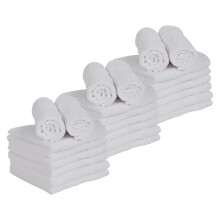 Juego de 24 toallitas de lavado Casa Lino de 12 x 12, 100 % algod n, 500 g/m , para rostro y cuerpo, muy absorbentes y suaves al tacto.