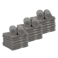 Casa Lino 24 pezzi Set di salviette (30,5 cm x 30,5 cm) Salviette in 100% cotone 500 g/m Salviette per viso e corpo Altamente assorbenti e morbi