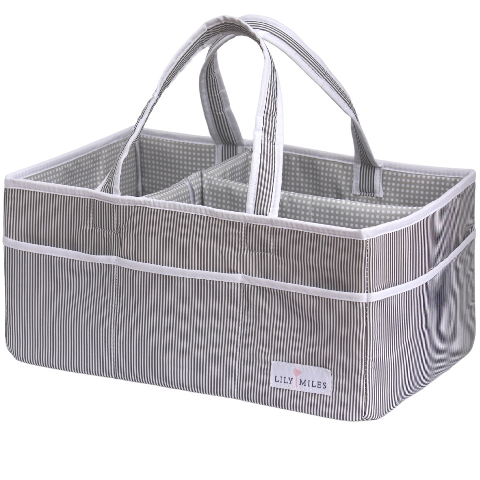 Lily Miles Baby Diaper Caddy Organizer - Baby Shower Basket For Newborn Boys Or Girls - Nursery Must Haves For New Mom - Baby Registry Favorites - Lar Miles Kelly