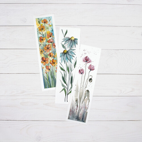 Hahnem   hle Aquarell-Lesezeichenblock 2