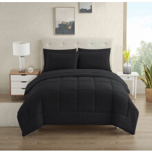Schlafsaal Essentials College-Bettwsche-Set, 5-teiliges Twin-Size-Bett in einer Tasche fr Studenten, Jungen und Mdchen, Twin-Schwarz