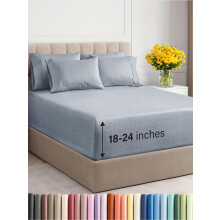 Extra Deep Twin Sheet Set - 4 Piece Breathable and Cooling Sheets - Hotel Luxury Bed Sheets Set - Easy Fit - Soft Wrinkle Free and Comfy Sheets Set -
