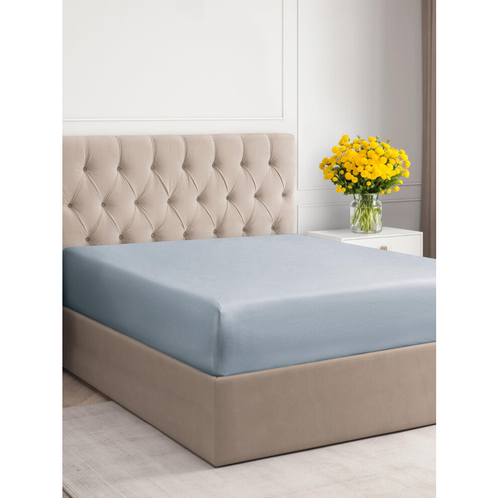 Queen Size Fitted Bed Sheet - Hotel Luxury Single Fitted Sheet Only - Fits Mattress Up To 16 - Extra Soft  Wrinkle Free  Breathable & Cooling - Bottom-image-OPC-PFXTF5H-NEW