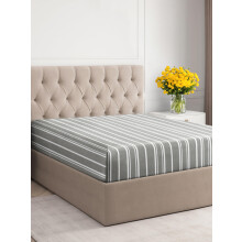 CGK Unlimited Twin XL Size Fitted Bed Sheet - Hotel Luxury - Fits Mattress Up to 16 - Extra Soft Wrinkle Free Breathable - 45 - Grey Stripes 3