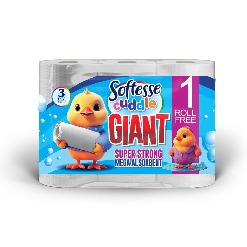 Softesse Cuddle 18 X Kitchen Roll Paper Towels Giant 3 Ply Strong Mega Absorbent