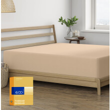 THREAD SPREAD Queen Size Fitted Sheet Only - 100% Egyptian Cotton 600 Thread Count Deep Pocket Queen Fitted Sheet Fitted Sheet Queen Size Sateen Bot