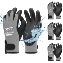 toolant 100% Waterproof Gloves Bulk Pack 3 Pairs Winter Work Gloves for Cold Weather Touchsreen Warm Freezer Gloves Thermal Insulated With Grip