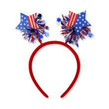 HIFANMM 4. juli Pandeb?nd Independence Day H?rtilbeh?r Patriotiske festh?rartikler USA Flag Stjernedesign Bl? R?dt b?nd Stjerner H?rdekoration S?