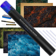 Tidyboss Dungeons and Dragons Expansion Pack 3 x lados duplos 24x 36 Game Mat Mat 6 Terras com lava e clipes do p   ntano da caverna da floresta ma