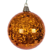 Vickerman MC240818 6 in. Burnish Orange Mirror Mercury Ornament - 2 Per Bag