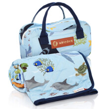 Aricove Kids vægtede tæppe 5 lb 36x48 tommer lille størrelse blød bomuldsmaskine vaskbare blå/havdyr