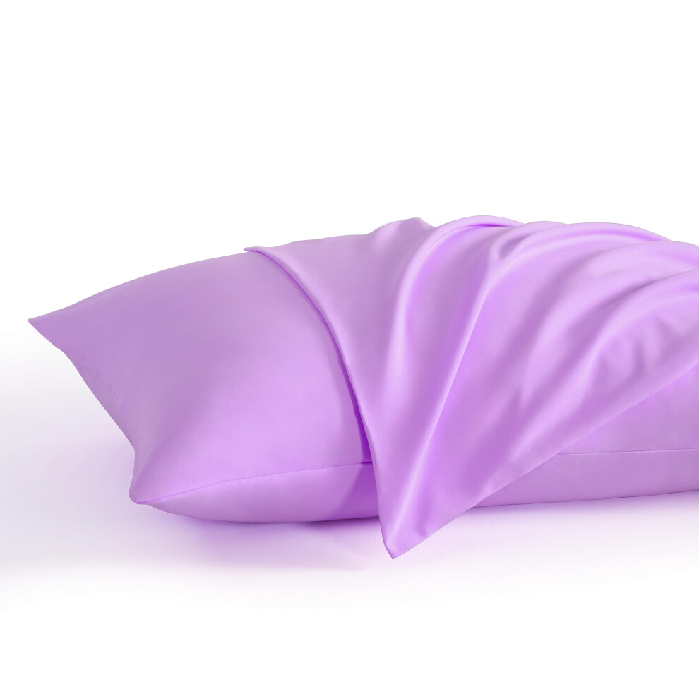 Lot de 2 taies d'oreiller NTBAY King en microfibre bross   e 20 x 36 pouces, douces, infroissables, r   sistantes aux taches, violet clair, avec ferm