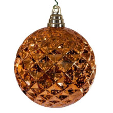 Vickerman MC240318 4.75 in. Burnish Orange Diamond Ornament - 4 Piece Per Bag