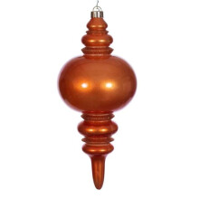 Vickerman N241318DCV 13 in. Burnish Orange Candy Glitter Finial Ornament