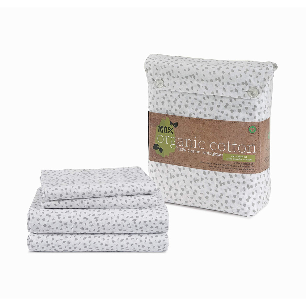 LANE LINEN 100% Organic Cotton Twin Sheets Set 3-Piece Pure Percale Long Staple Soft Bedding Breathable Fits Mattress Upto 15  Deep - Haze Grey-image-OPC-PFFR576-NEW