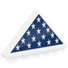 Americanflat Large Flag Display Case til Burial Flag i hvid - Passer til et foldet 5x9,5 flag - Military Flag Display Case - Trekantet flagholder