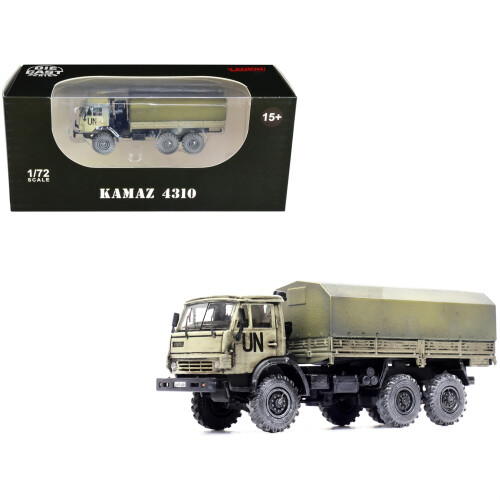 Kamaz 4310 Μεταφορικό Όχημα Μπεζ (Φθαρμένο) "Ηνωμένα Έθνη" 1/72 Μοντέλο Diecast 2