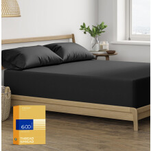 LANGANLEVITYS King Size - Vain aluslakana - 100 % egyptiläistä puuvillaa, 600 lankaa, syvätaskuinen King Size -aluslakana King Size - satiinikudo