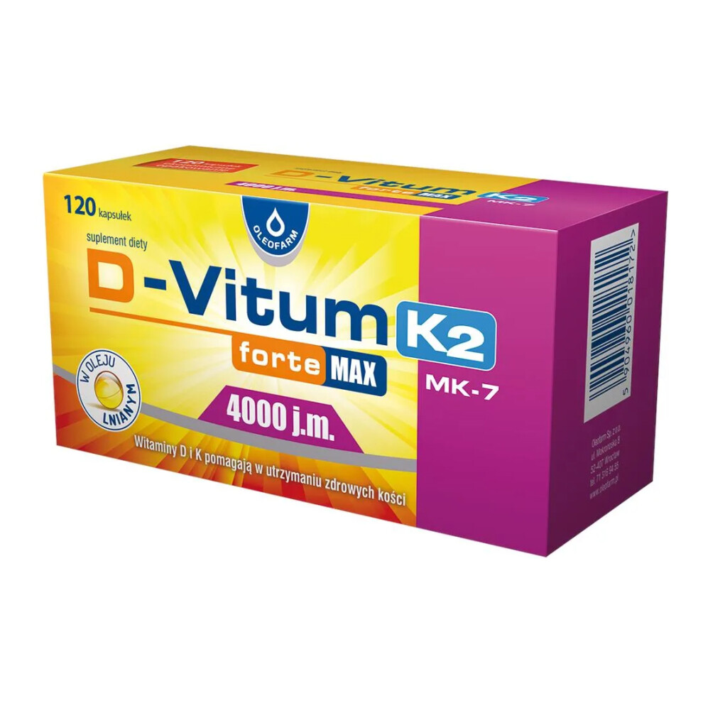 Oleofarm D-Vitum Forte Max 4000 K2mk7 120X Caps
