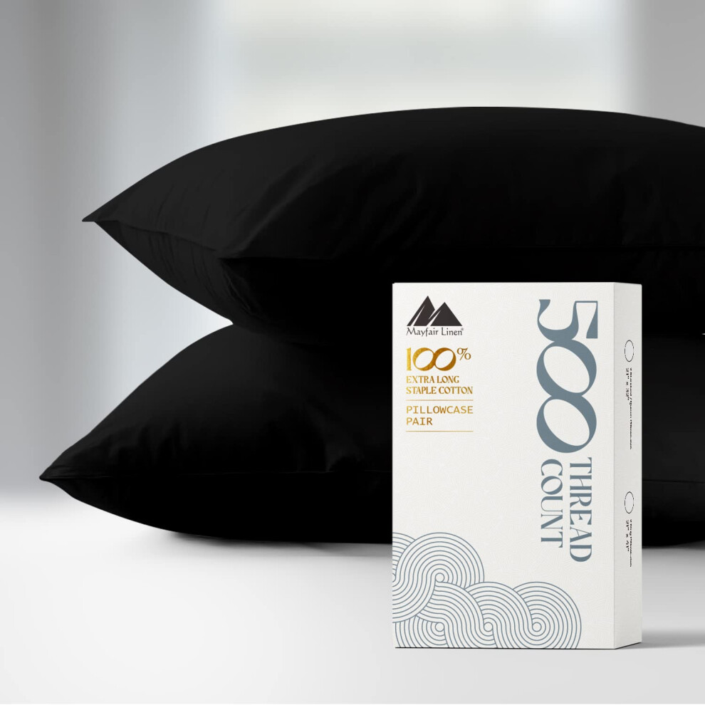 Parure de taies d'oreiller 100 % coton 500 fils au pouce carr    Mayfair, taille King size - Pure qualit    rafra   chissante naturelle comme le coton