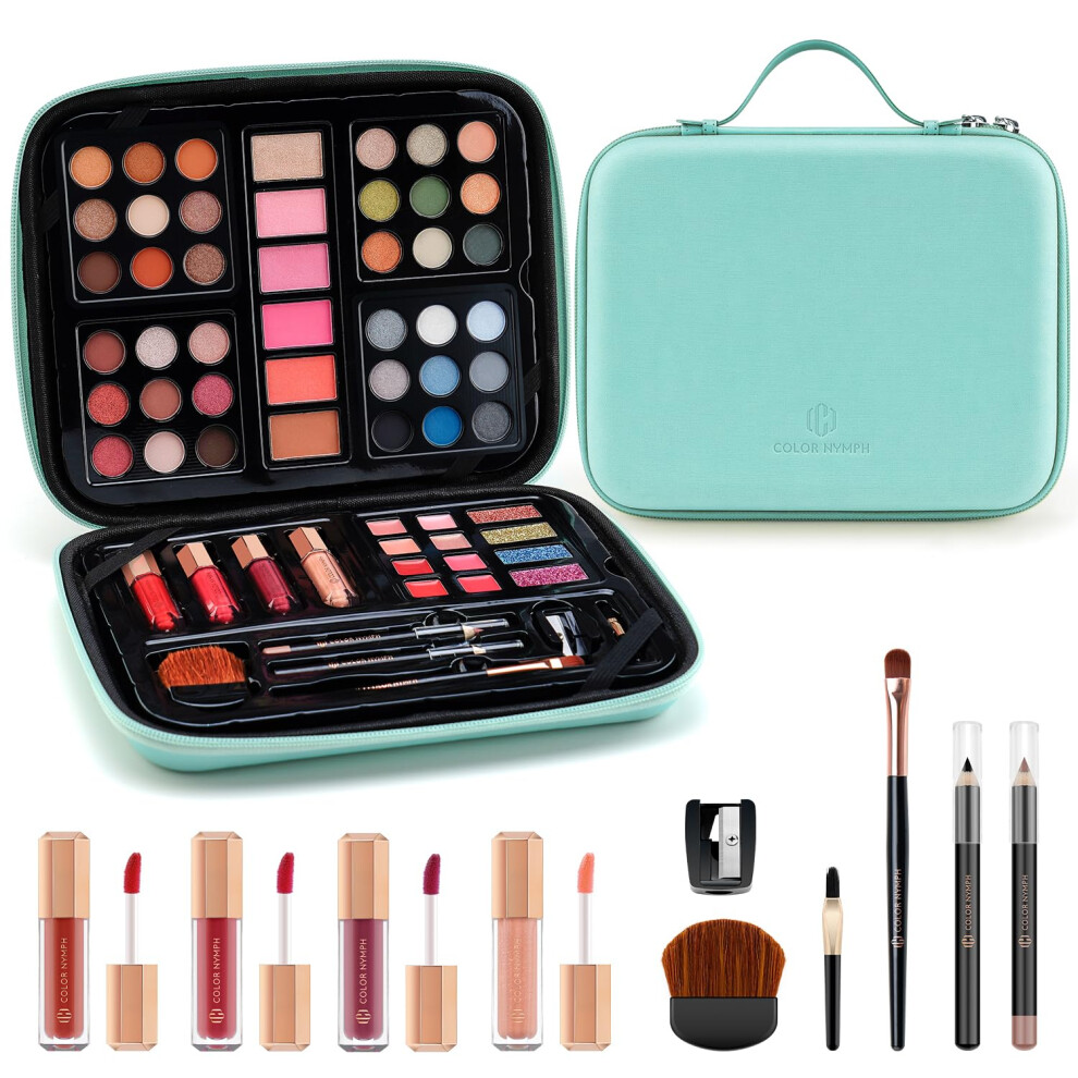 Color Nymph Beginner Makeup Kits Gift For Teens Makeup Palettes With Reusable Handbag Includes 36 Colors Eyeshadow Blushes Bronzer Highlighter 4 Colo