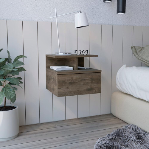 Adele Floating Nightstand -Bedroom-Dark Walnut 2