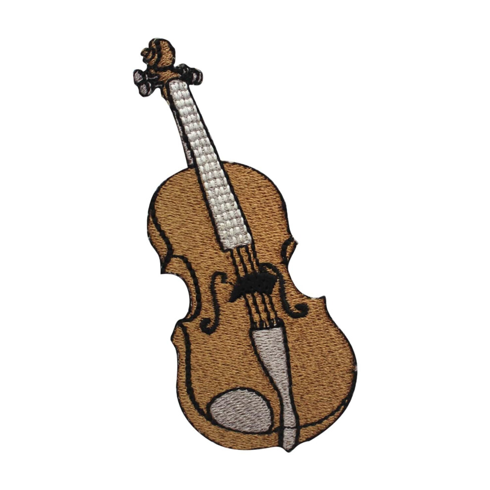 Vioolpatch Muziekpatch Geborduurd Strijk-op Naai-op Patch Badge voor Kleding etc. 10x4 cm