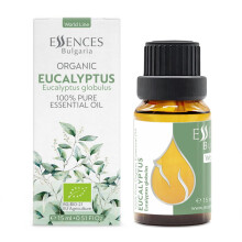 Essences Bulgaria Olio Essenziale di Eucalipto Biologico 0,51 Fl Oz 15ml Eucalyptus globulus 100% Puro Naturale Non Diluito Grado Terapeutico per