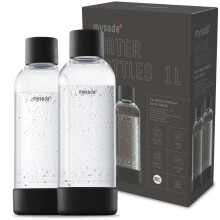 Bottiglie di carbonizzazione Mysoda 2PCK 1L - bevanda compatibile Mate Wassermaxx Aqvia SODAPOP & LEVIVO - bottiglie riutilizzabili con blocco rapido