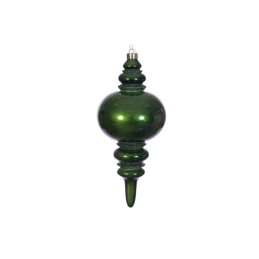 Vickerman N241364DCV 13 in. Moss Green Candy Glitter Finial UV Ornament-image-OPC-PGF7TVJ-NEW