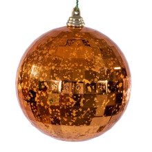 Vickerman MC240618 4 in. Burnish Orange Mirror Mercury Ornament - 6 Per Bag