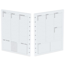 DISCBOUND UDATERET UGE PLAN PAPIR Refill 120 GSM 80 Sheets/160 sider Happy Planner 9 Disc Pre-Punched Inserts Loose Leaf White 7 tommer x 9,25 to