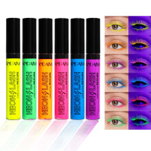 Mrettick 6 Colors Matte Liquid Mascara Set Colorful UV Neon Mascara Pencil Pigmented Waterproof Smudgeproof Long Lasting Eye Liner Xmas Christmas Fes