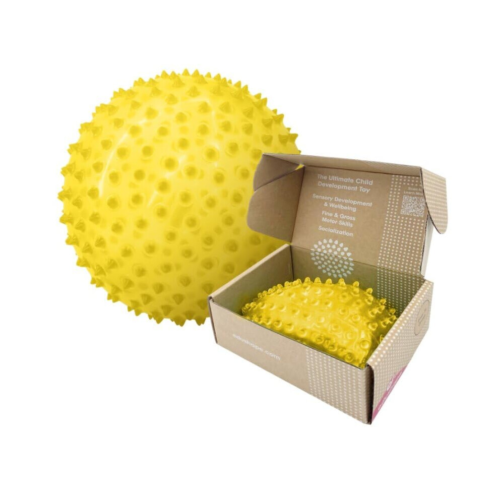 Edushape, La Pelota Sensorial Original Para Beb S. Pelota Amarilla Transparente Desinflada De 18 Cm Que Ayuda A Mejorar La Motricidad Gruesa En N-image