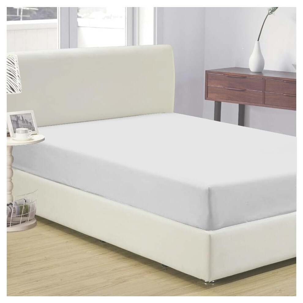 Drap-housse ShanDreamz 100 % percale de coton King Size 78 x 80 x 16 cm, poche profonde, enti   rement    lastique, frais et r   sistant, respirant