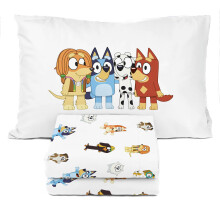 Bluey & Friends Toddler Sheet Set - 3 Piece Toddler Bedding Set Inkluderar kuddskydd - Super Soft Microfiber Sheets