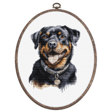 Kit de broderie - LUCA-S - Rottweiler - 13x17 cm - Aida 16 - 40 couleurs